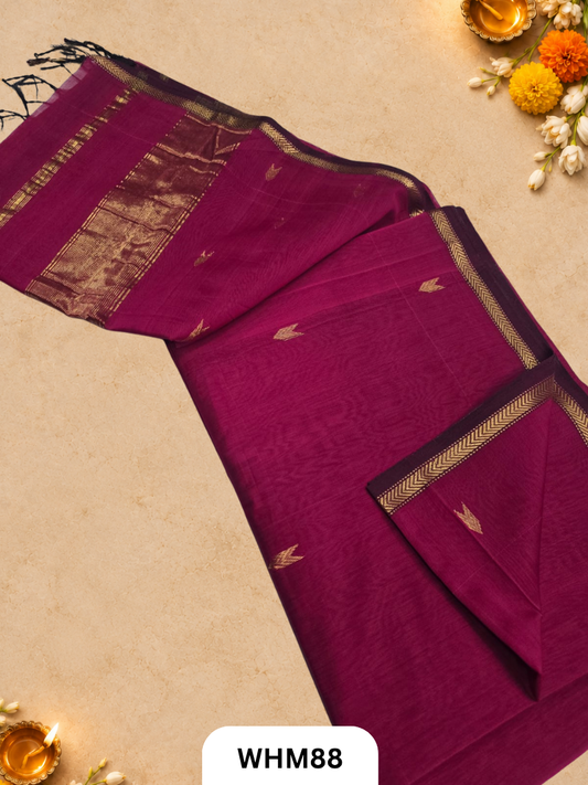 Maheshwari Handloom Small Border Butti Saree