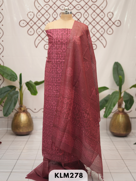 Bhagalpur Semi Tussar 3 pcs salwar set
