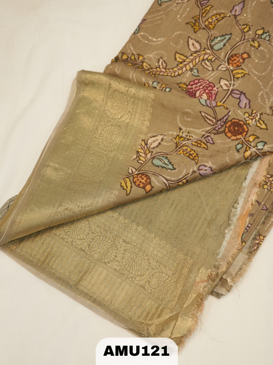 BANARA RUSSIAN SILK SAREE WITH DIGITAL PRINTED