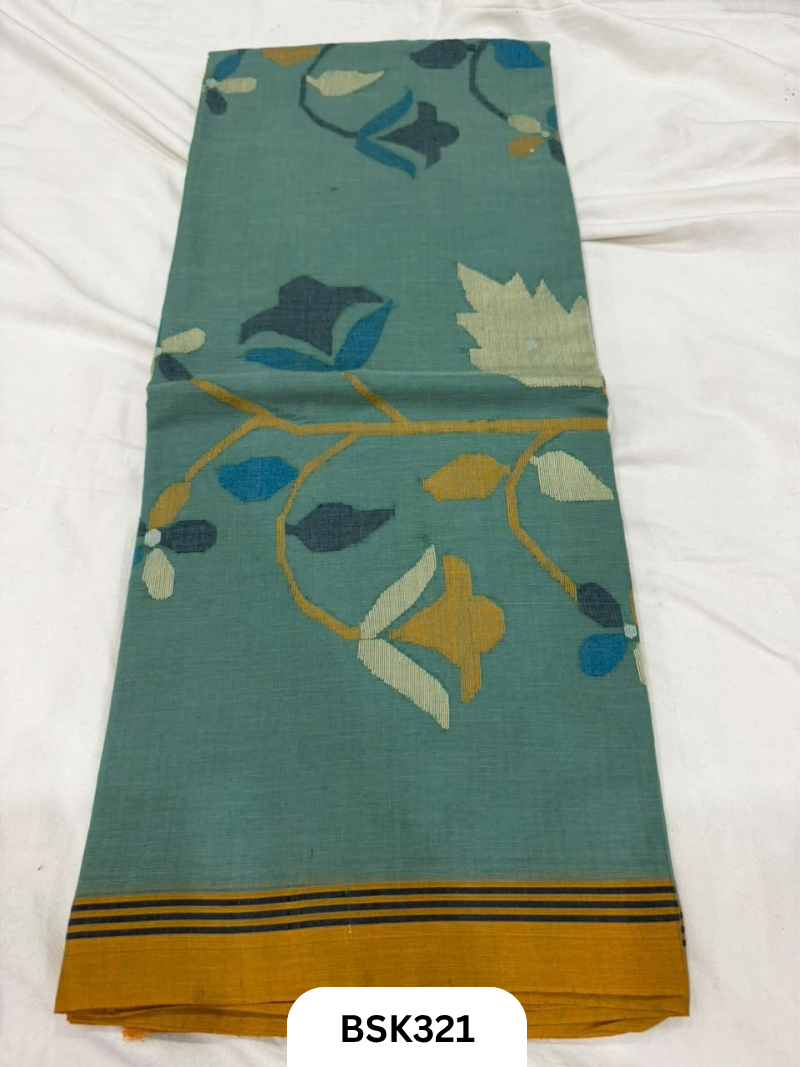 Handloom Pure Mul Cotton With Jamdhani Weave Saree