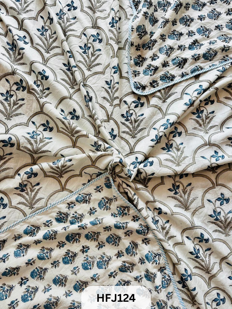 Premium Jaipuri Hand Block Print Reversable AC Dohar 3layer 60×90