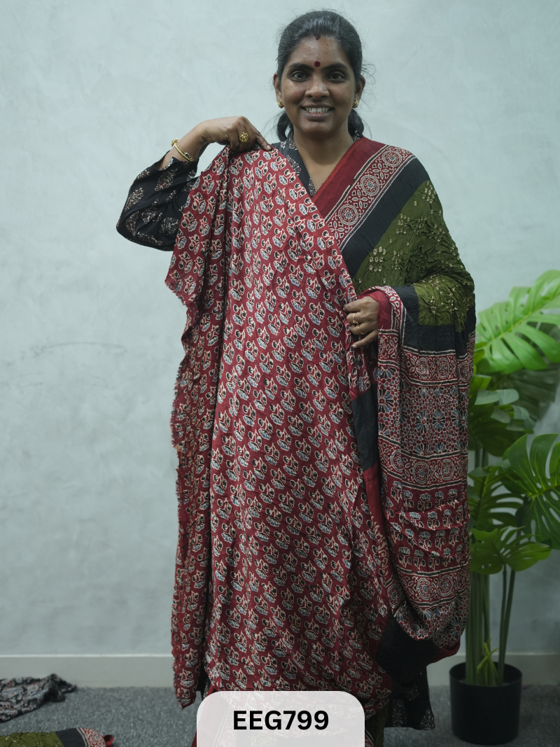 MODAL AJRAKH BANDHEJ SAREE