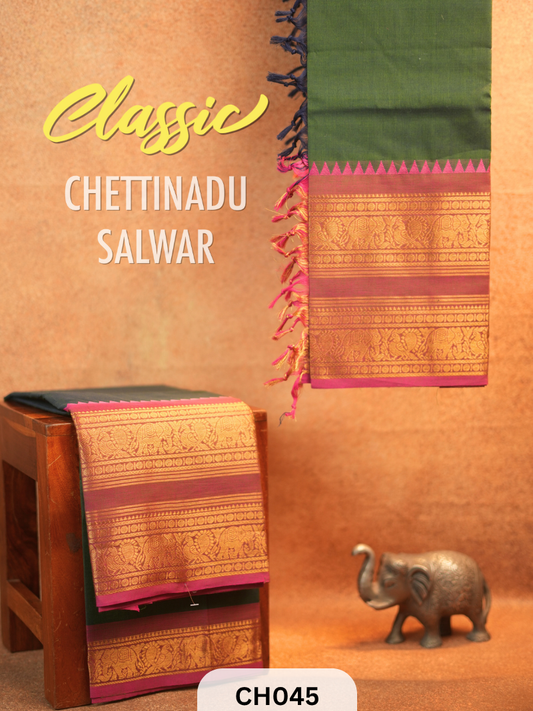 Chettinad Cotton Salwar Suit - 2Pcs Unstitched