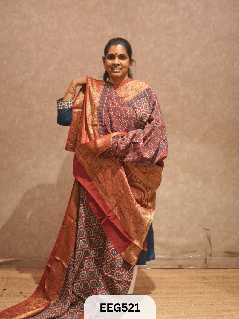 AJRAKH DOLA SILK SAREE