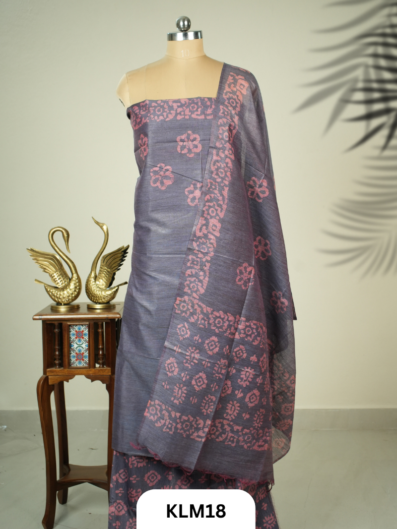 Semi Tussar Salwar Unstitched 3Pc Set