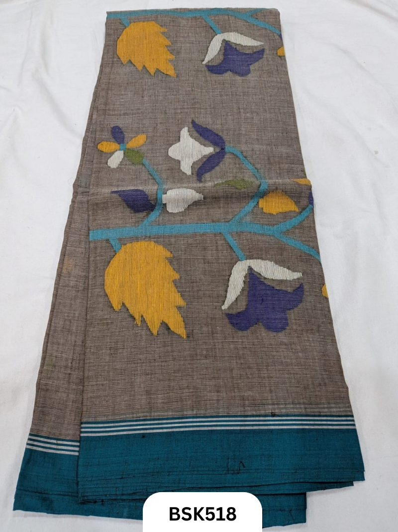 Handloom Pure Mul Cotton With Jamdhani Weave Saree