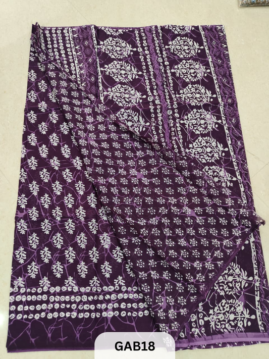 BAGRU PRINT COTTON MULMUL SAREES WITH BLOUSE-SAREE 5.5M +BLOUSE 1M