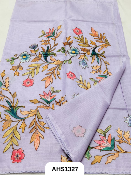 Soft Silk Kota Patch Work Saree With Blouse