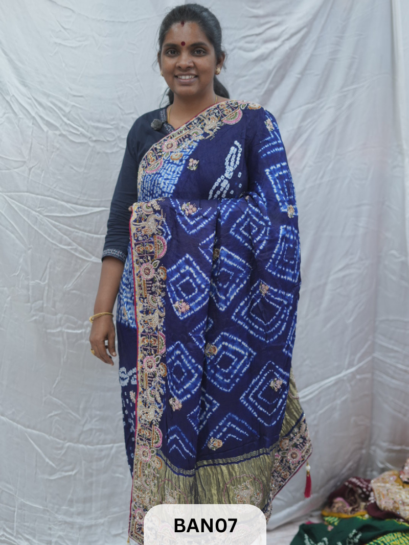 SHIBORI BANDHANI DESIGNER WORK SAREE