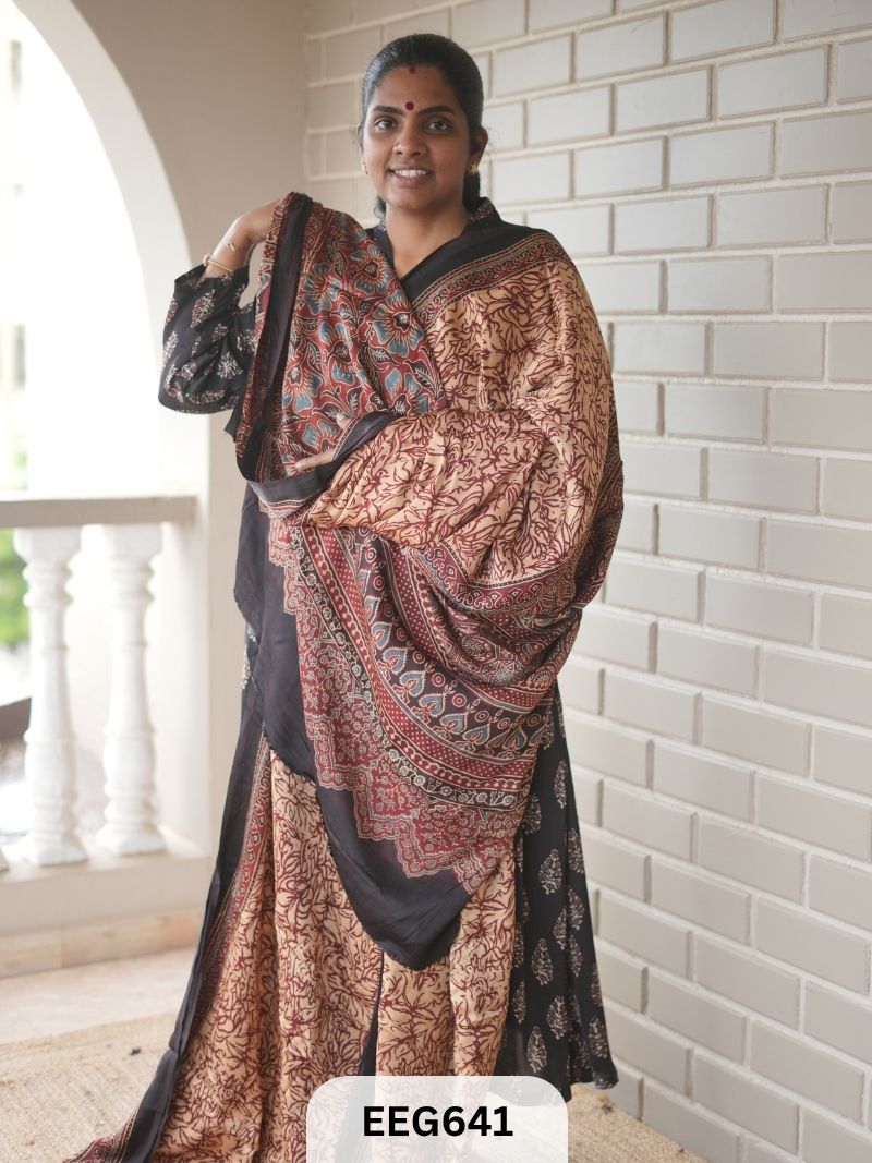 AJRAKH MODAL SAREE - JACKPOT