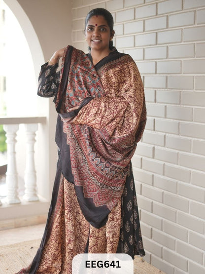 AJRAKH MODAL SAREE - JACKPOT