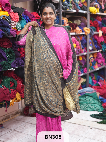MODAL GAJI - AJRAKH BANDHINI SAREE