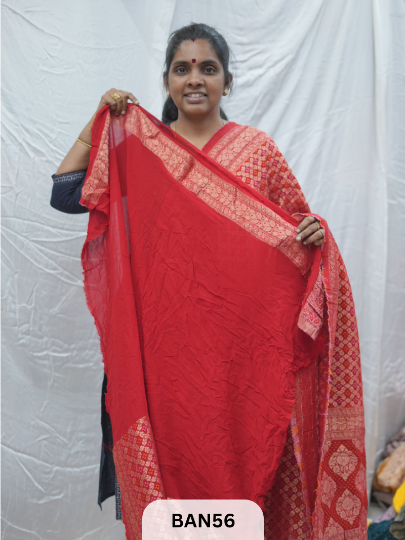 GEORGETTE WEAVING BANDHEJ SAREE