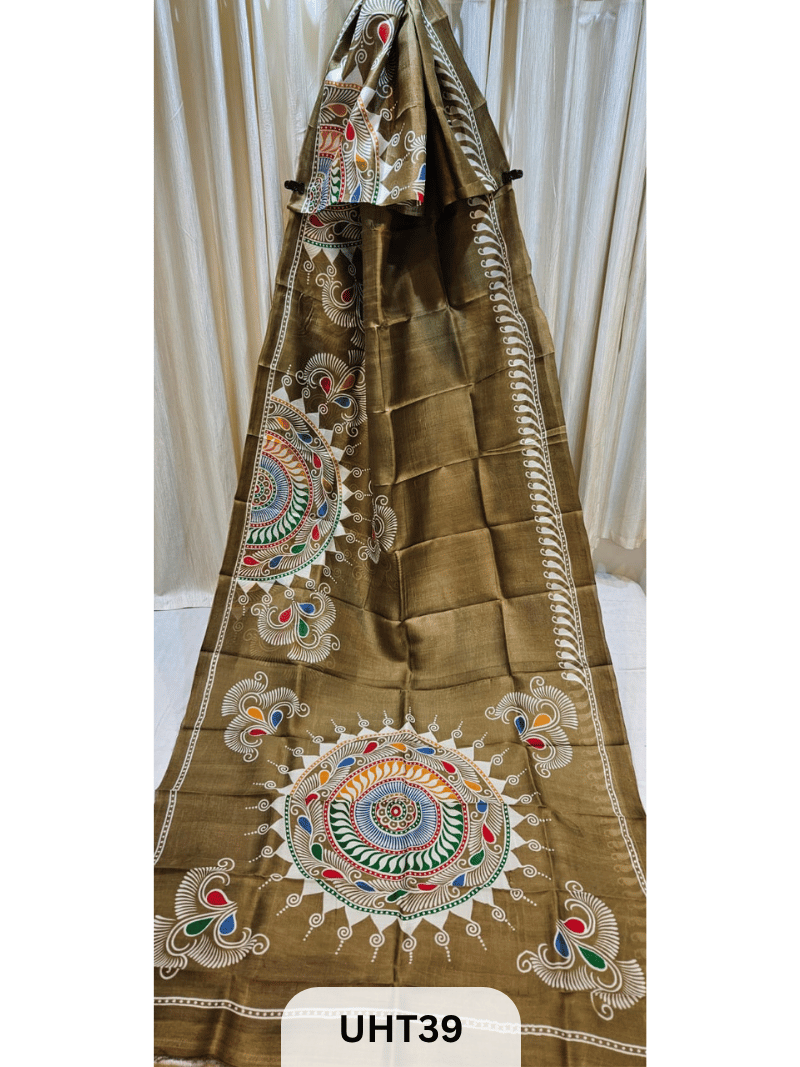 PURE MURSHIDABAD HANDPAINTED SAREE