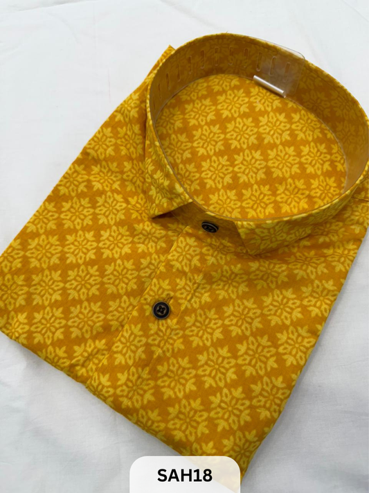 PRINTED MENS HALF SLEEVES SHIRTS WITH SINGLE POCKET