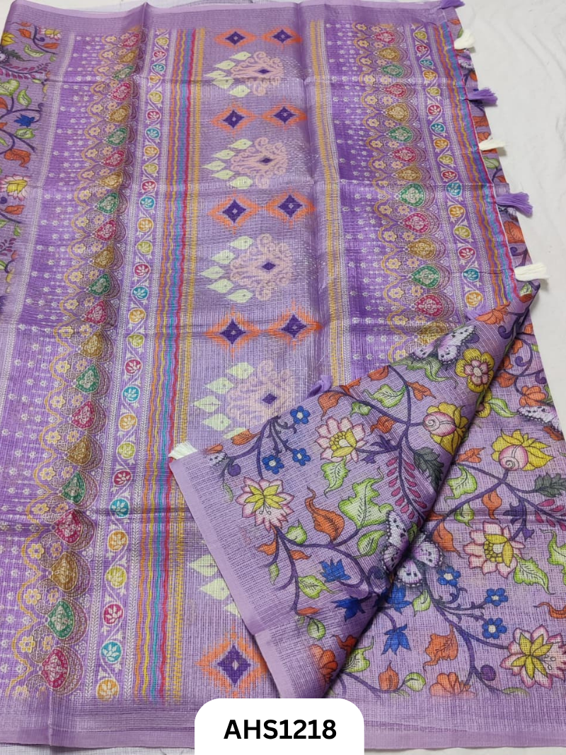 Soft Silk Kota Digital Print Saree With Blouse