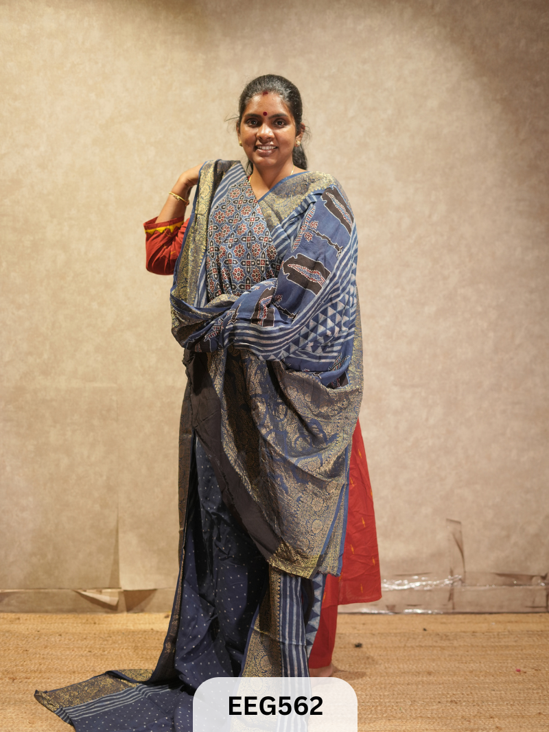 AJRAKH DOLA SILK SAREE