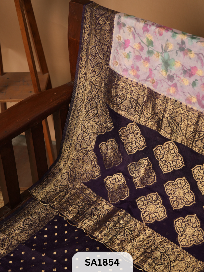 MYSORE PURE CHINNON CREPE RICH PALLU