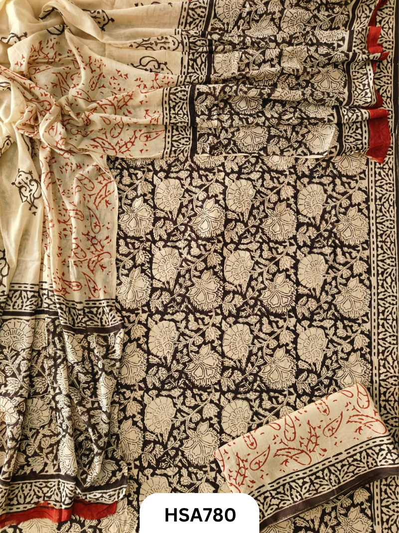 Exclusive Bagru Handblock Print Salwar Suit 3pcs