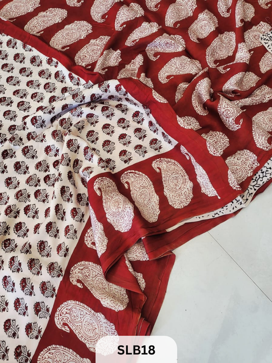 NASPHAL AJRAKH VANASPATHI MODAL HANDBLOCK PRINT SAREE