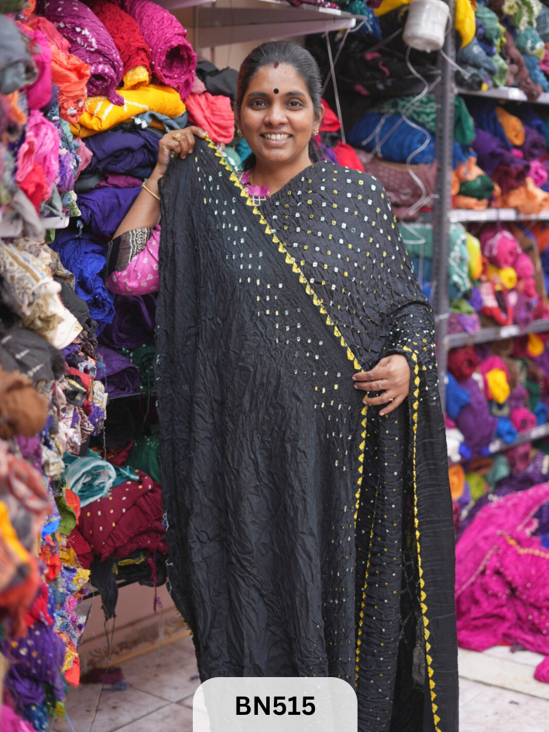 SEMI TISSUE WITH MAKDI PALLU - LADGI PATTA