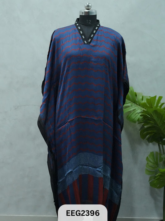 MODAL KHAFTAN WITH MIRROR WORK NECKLINE