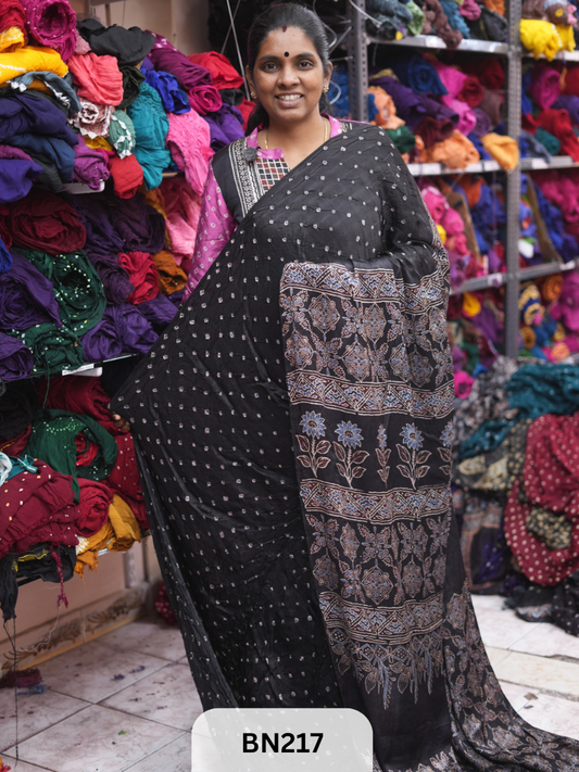 AJRAKH BANDHEJ SAREE - BEST BUY