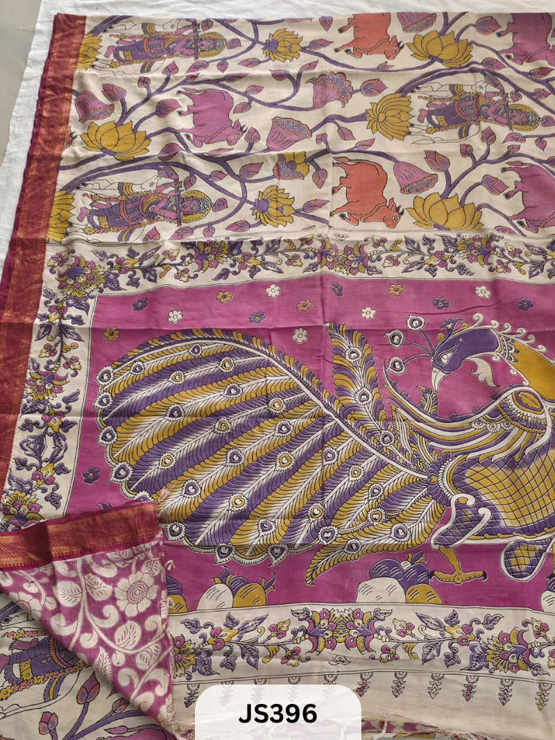 PURE NATURAL KALAMKARI CHENNURI SILK