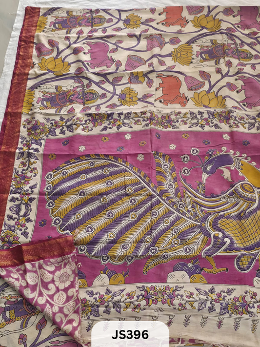 PURE NATURAL KALAMKARI CHENNURI SILK