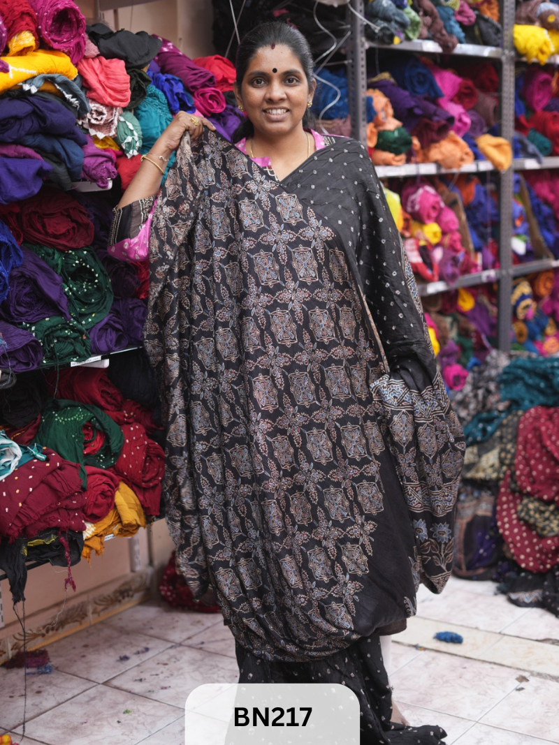 AJRAKH BANDHEJ SAREE - BEST BUY