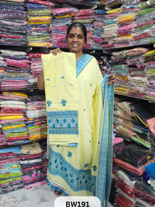 PURE 100 COUNT BENGAL COTTON WITH BHUJODI STYLE WEAVE | SOFT COTTON