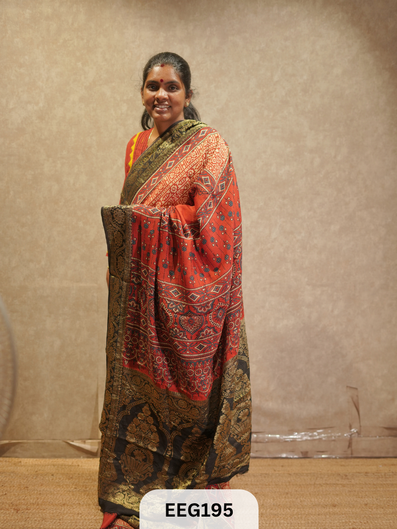 AJRAKH DOLA SILK SAREE
