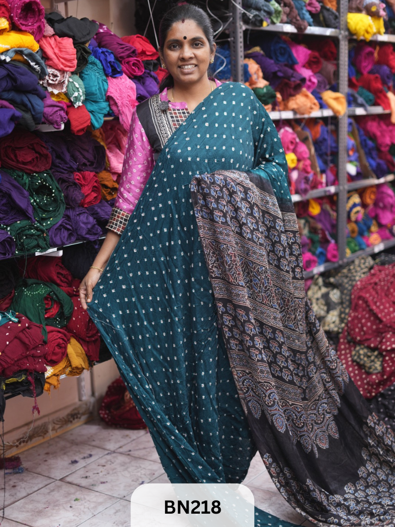 AJRAKH BANDHEJ SAREE - BEST BUY
