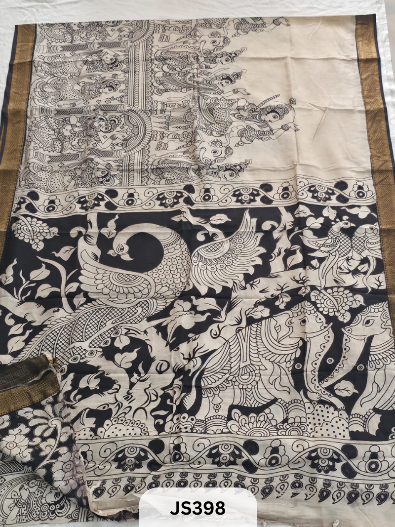 PURE NATURAL KALAMKARI CHENNURI SILK