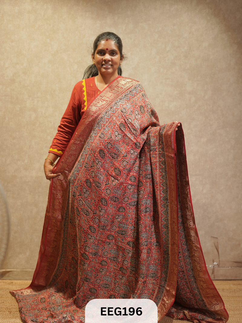 AJRAKH DOLA SILK SAREE
