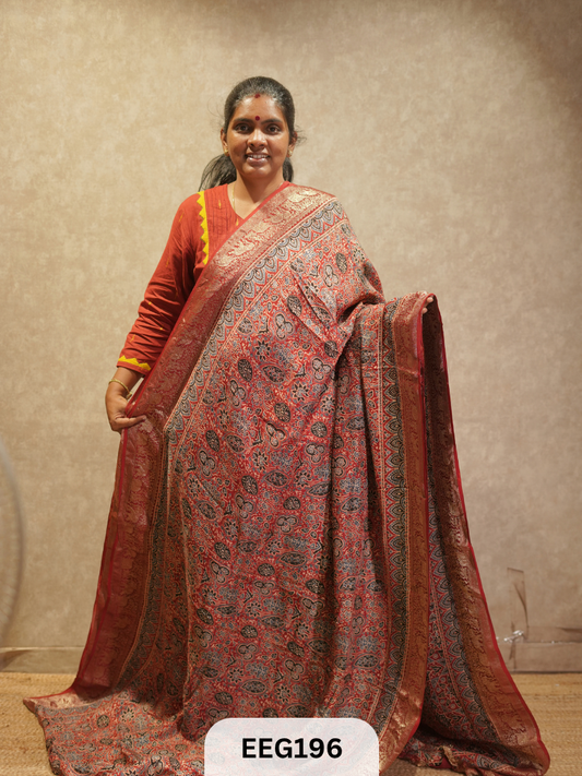 AJRAKH DOLA SILK SAREE