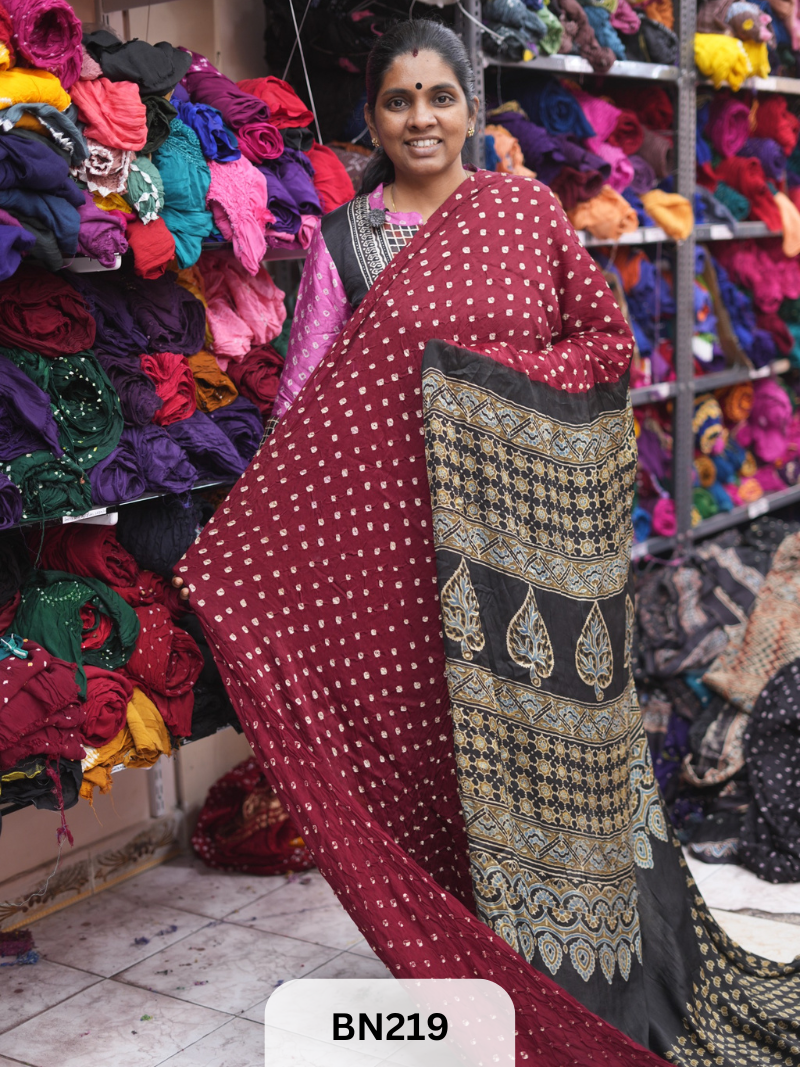 AJRAKH BANDHEJ SAREE - BEST BUY