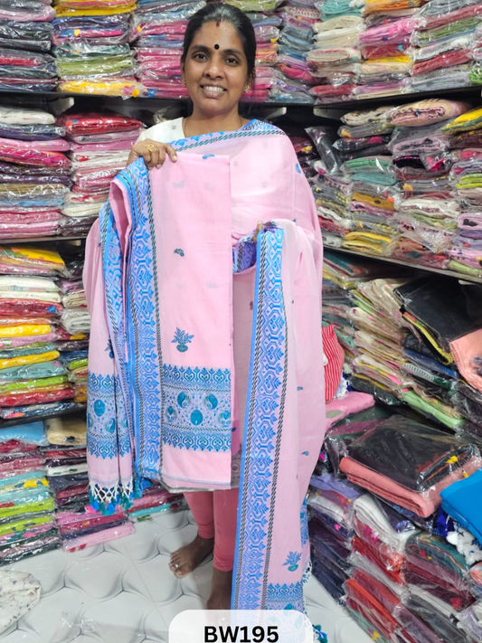 PURE 100 COUNT BENGAL COTTON WITH BHUJODI STYLE WEAVE | SOFT COTTON