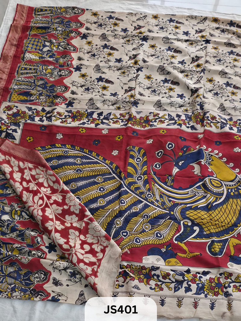 PURE NATURAL KALAMKARI CHENNURI SILK