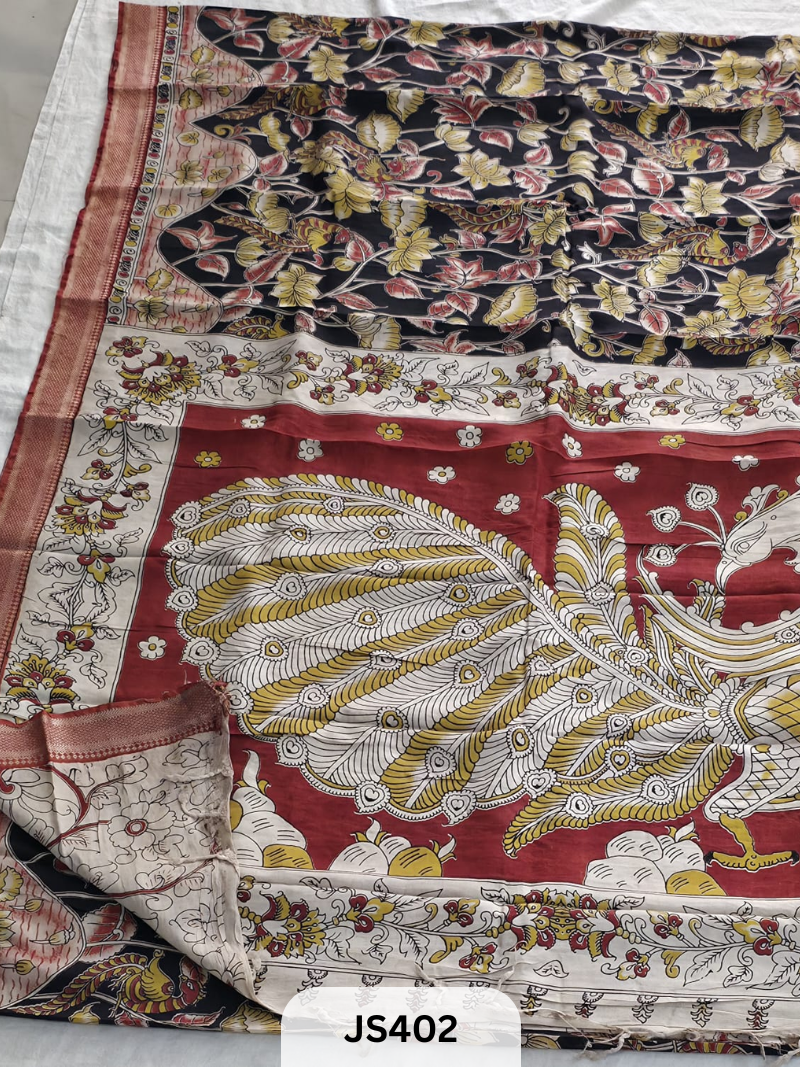 PURE NATURAL KALAMKARI CHENNURI SILK