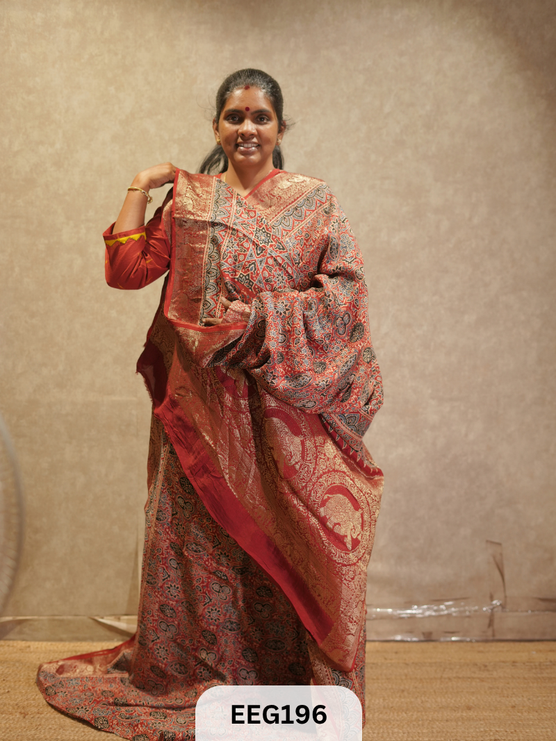 AJRAKH DOLA SILK SAREE