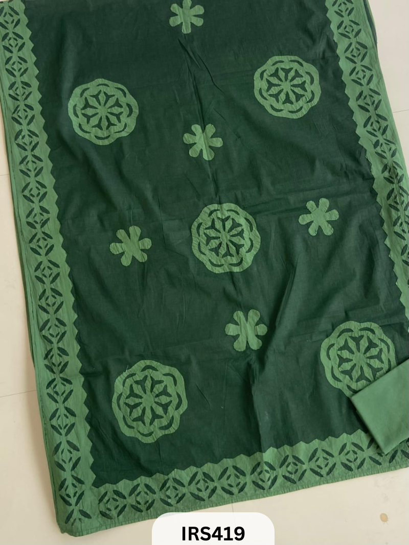 BARMER ORGANDY HAND APPLIQUE WORK SAREE