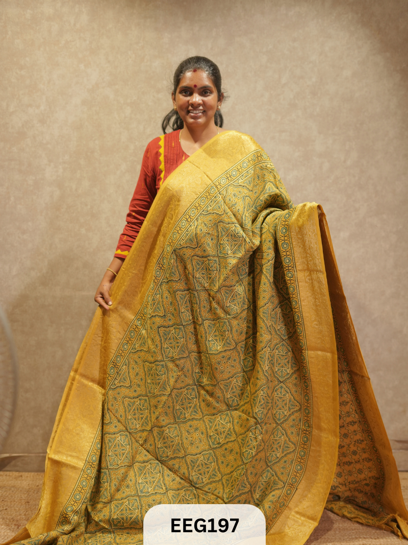 AJRAKH DOLA SILK SAREE