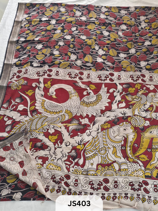 PURE NATURAL KALAMKARI CHENNURI SILK