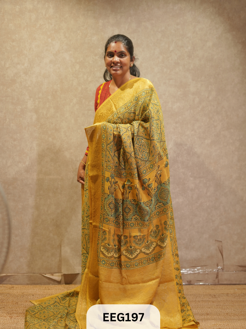 AJRAKH DOLA SILK SAREE