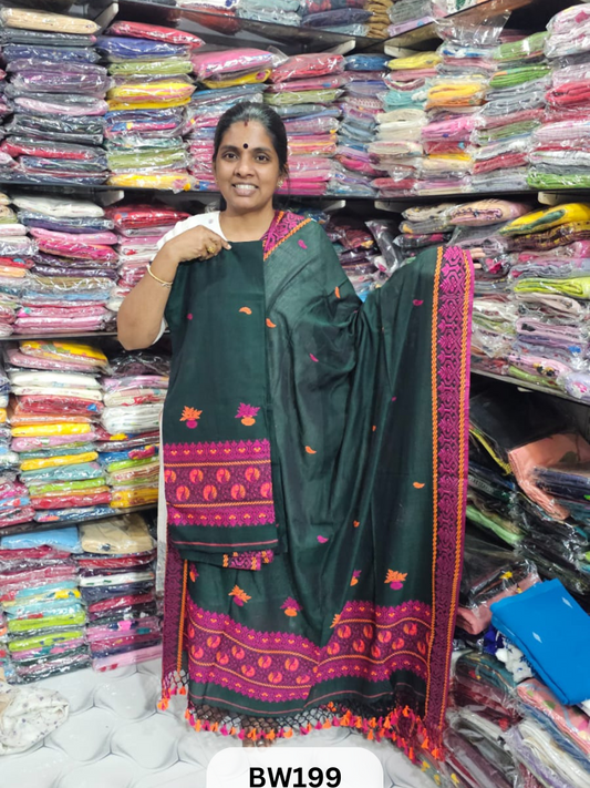 PURE 100 COUNT BENGAL COTTON WITH BHUJODI STYLE WEAVE | SOFT COTTON