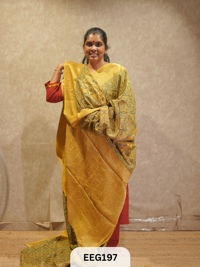 AJRAKH DOLA SILK SAREE