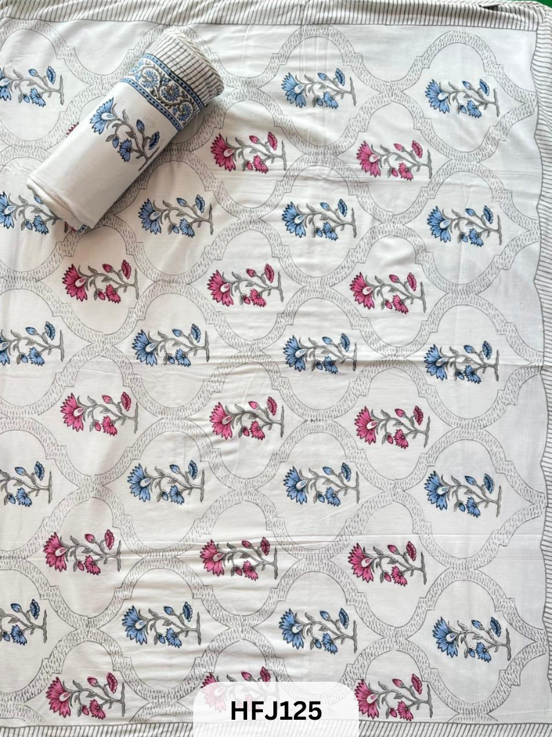 Premium Jaipuri Hand Block Print Reversable AC Dohar 3layer 60×90