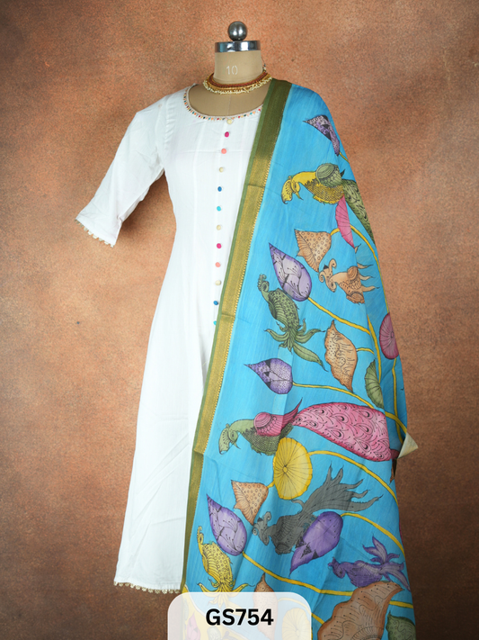 Pen Kalamkari Dupatta (Dupatta only)