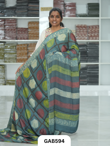 Nashpal & Pomegranate Peel Printed Modal Silk Sarees with blouse
